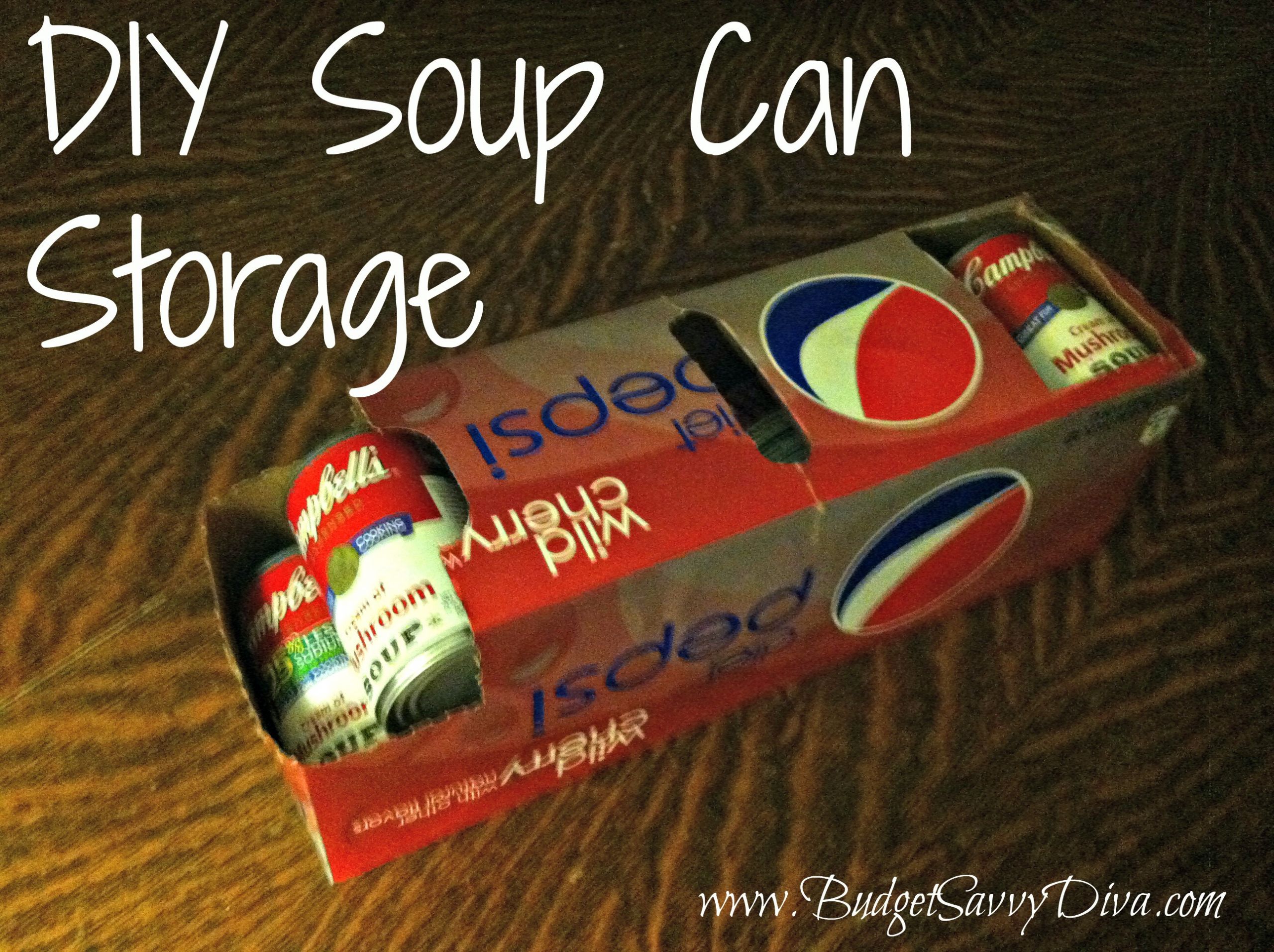 Soup Can Organizer DIY
 DIY Soup Can Storage