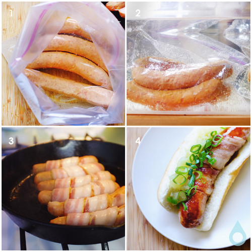 Sous Vide Hot Dogs
 Sous Vide Bacon Wrapped Hard Cider Hot Dog With images