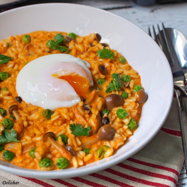 Sous Vide Risotto
 Thai Curry Risotto with Sous Vide Egg