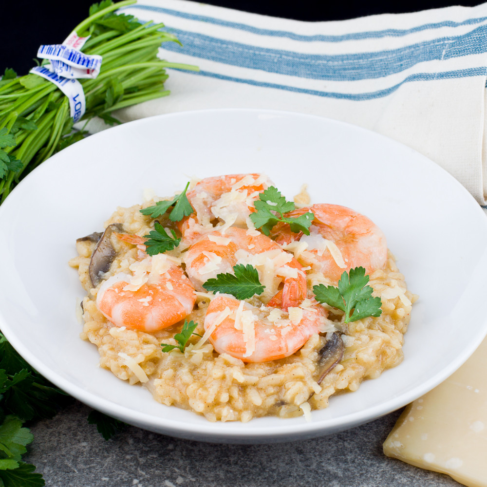 Sous Vide Risotto
 Pressure Cooker Mushroom Risotto with Buttered Shrimp Sous