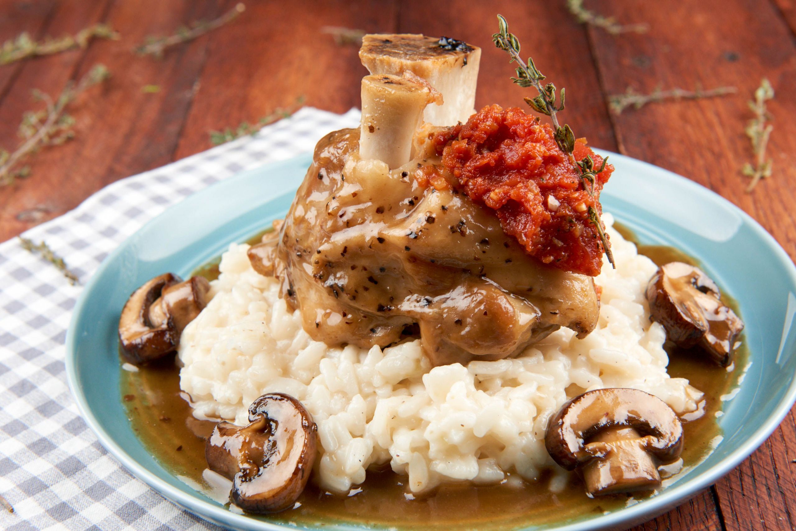 Sous Vide Risotto
 Sous Vide Pork Osso Buco With Parmesan Risotto Mushroom