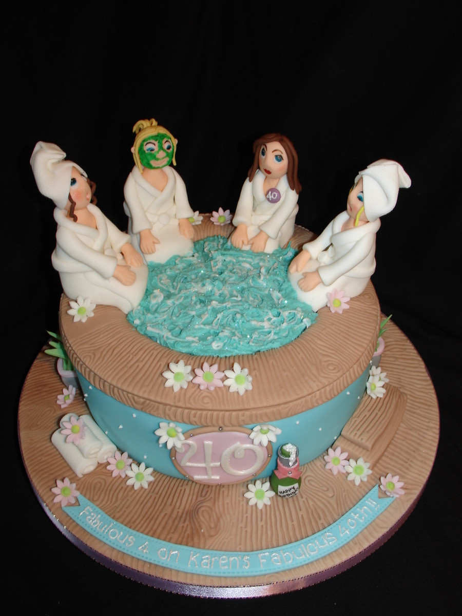 Spa Birthday Cake
 40Th Spa Themed Fondant Cake CakeCentral