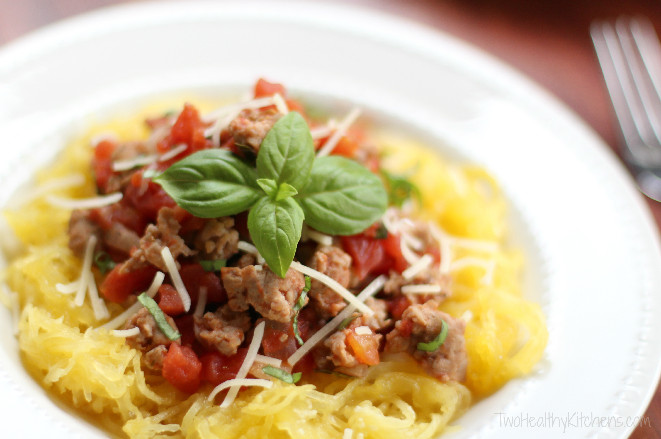 Spaghetti Squash Italian Sausage
 Parmesan Spaghetti Squash with Italian Sausage