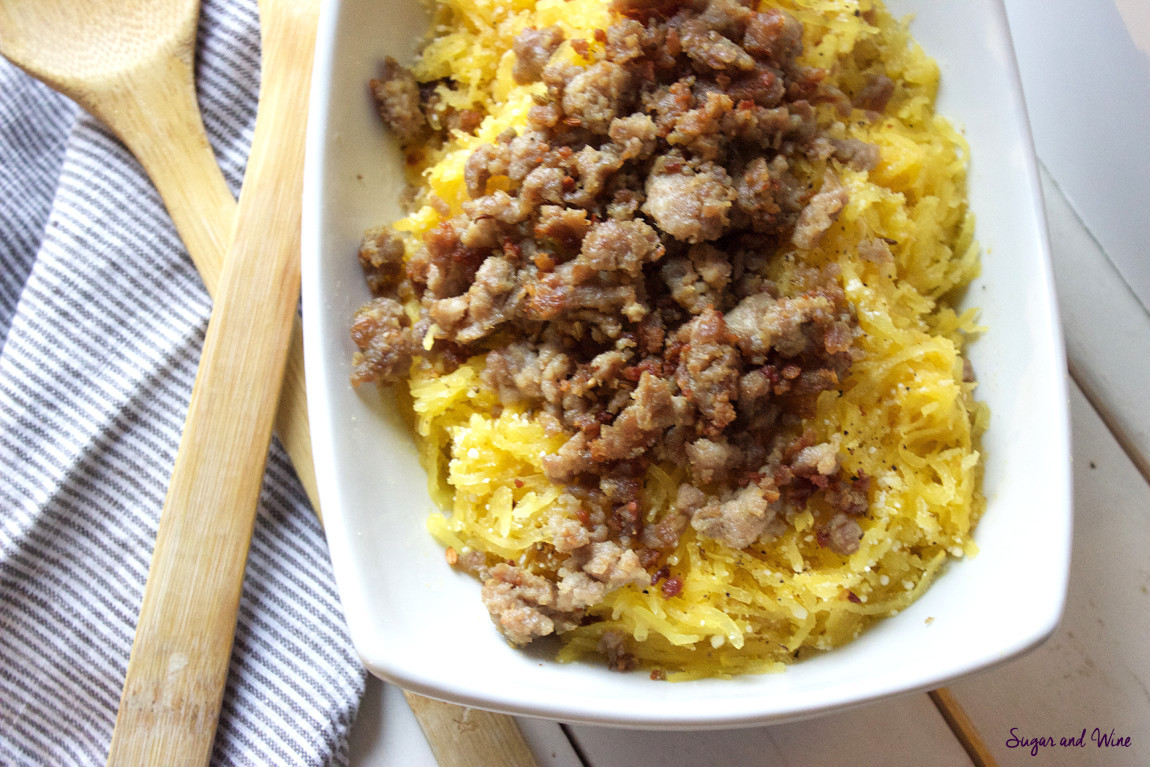 Spaghetti Squash Italian Sausage
 Roasted Spaghetti Squash with Italian Sausage and Parmesan