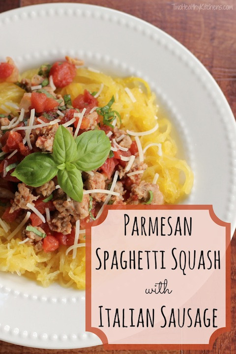 Spaghetti Squash Italian Sausage
 Parmesan Spaghetti Squash with Italian Sausage