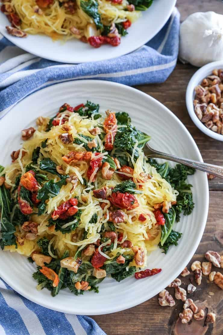 Spaghetti Squash Vegan Recipes
 Roasted Garlic and Kale Spaghetti Squash with Sun Dried