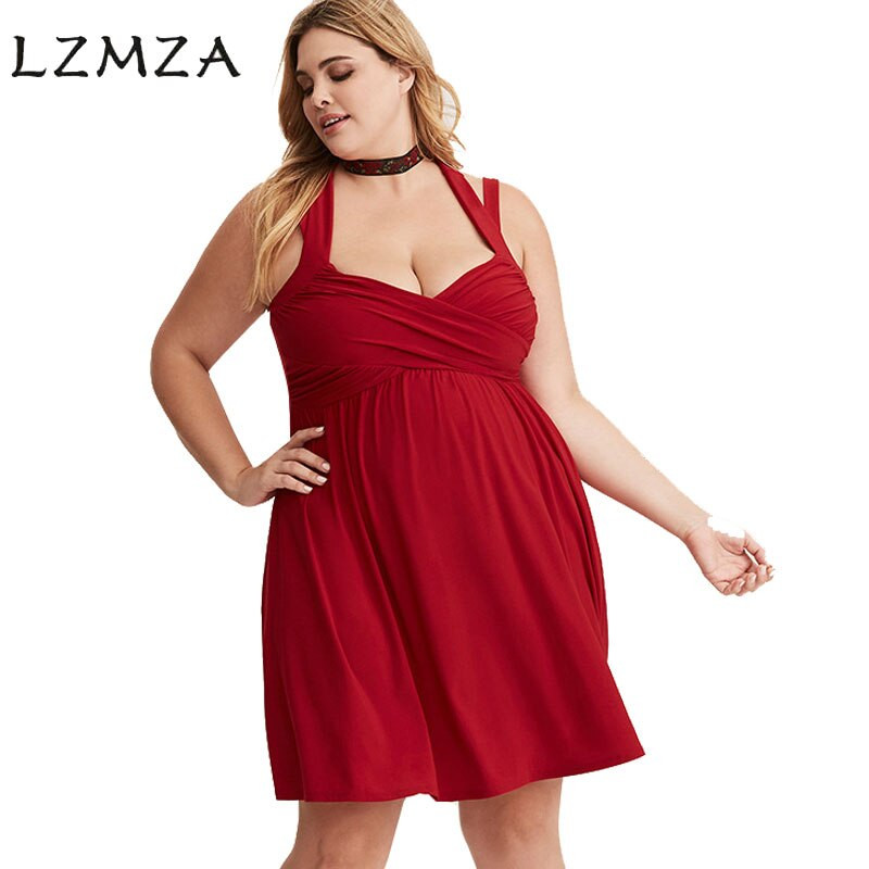 Spaghetti Strap Summer Dresses
 LZMZA Spaghetti Strap Summer Dress 2018 Plus Size backless