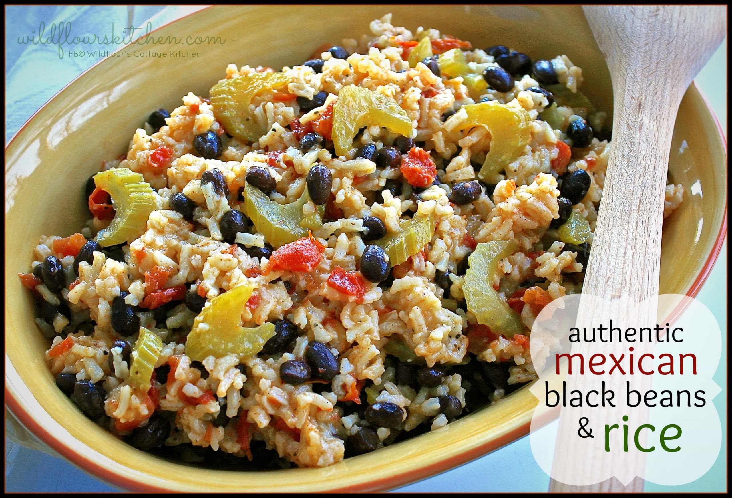 Spanish Rice And Black Beans
 Authentic Mexican Black Beans & Rice with Celery Tomatoes