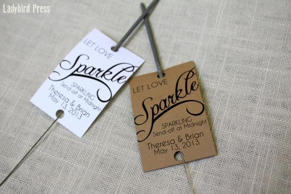 Sparkler Wedding Favors
 Sparkler Wedding Tags Personalized Printable Wedding Favor