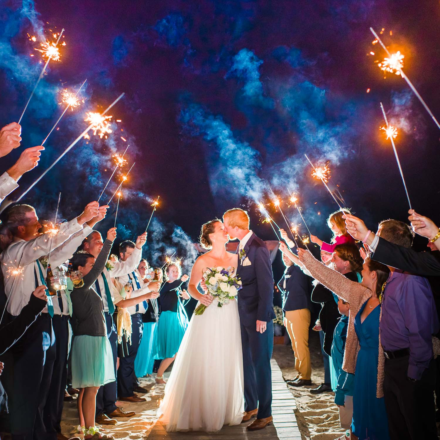 Sparklers For Wedding Ceremony
 Massachusetts Seaside wedding