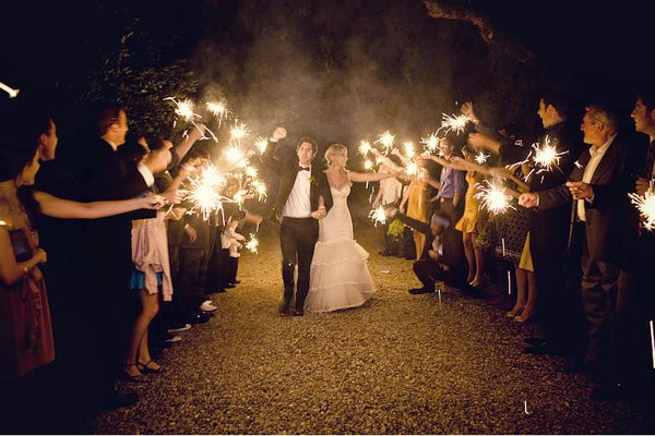 Sparklers Wedding Exit
 Summer Weddings Incorporate Backyard BBQ Favorites Into