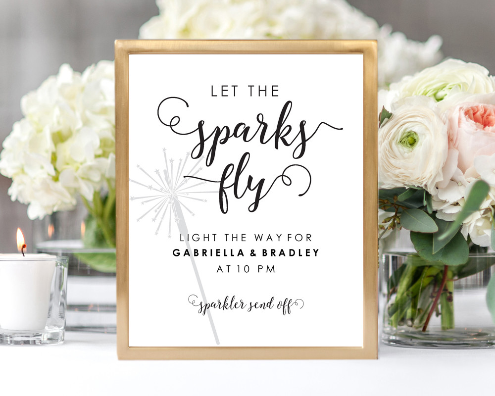 Sparklers Wedding Send Off
 Sparkler Send f Sign · Wedding Templates and Printables