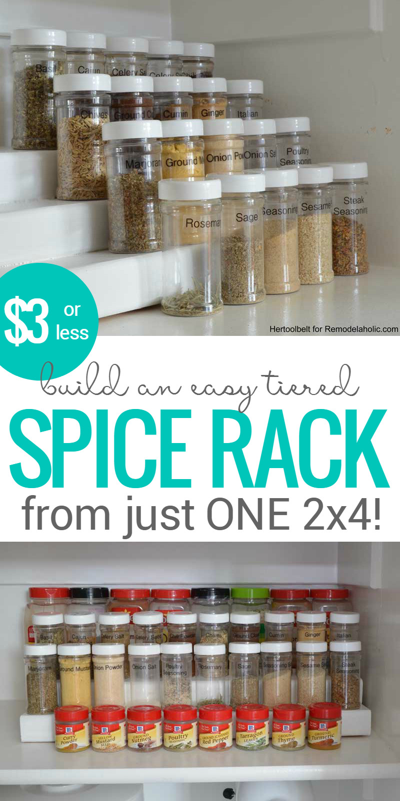 Spice Rack Ideas DIY
 Remodelaholic
