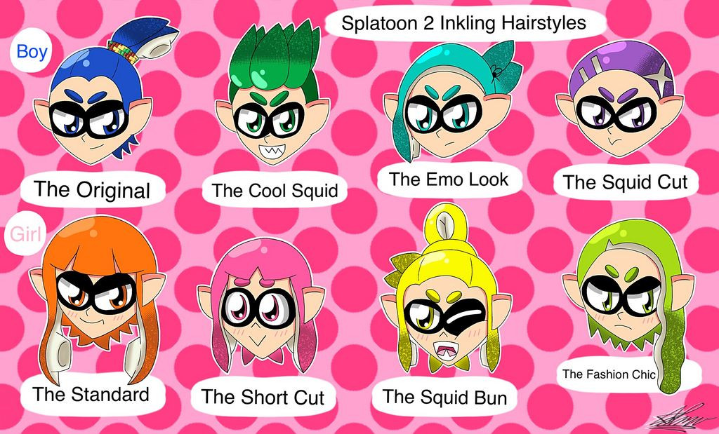 Splatoon 2 Female Hairstyles
 Splatoon 2 Hairstyles by DreamMoonMaker on DeviantArt