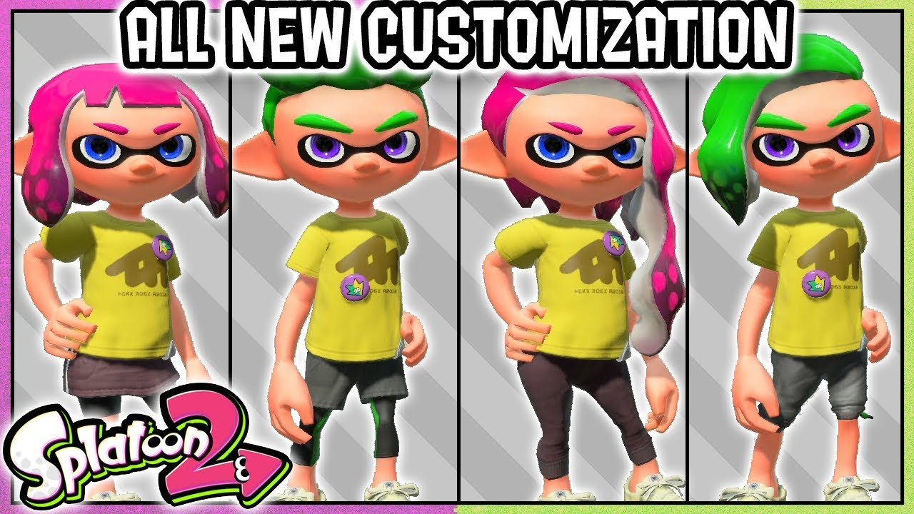 Splatoon 2 Female Hairstyles
 ALL NEW HAIRSTYLES LEGWEAR OPTIONS INKLING BOY INKLING