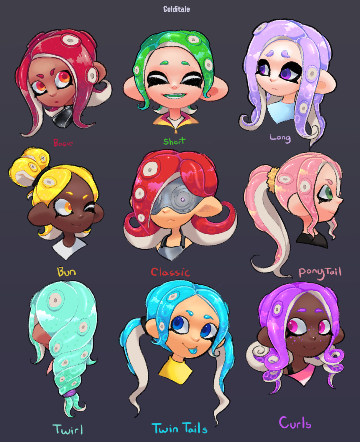 Splatoon 2 Female Hairstyles
 I Made some new Octoling girl hairstyles splatoon