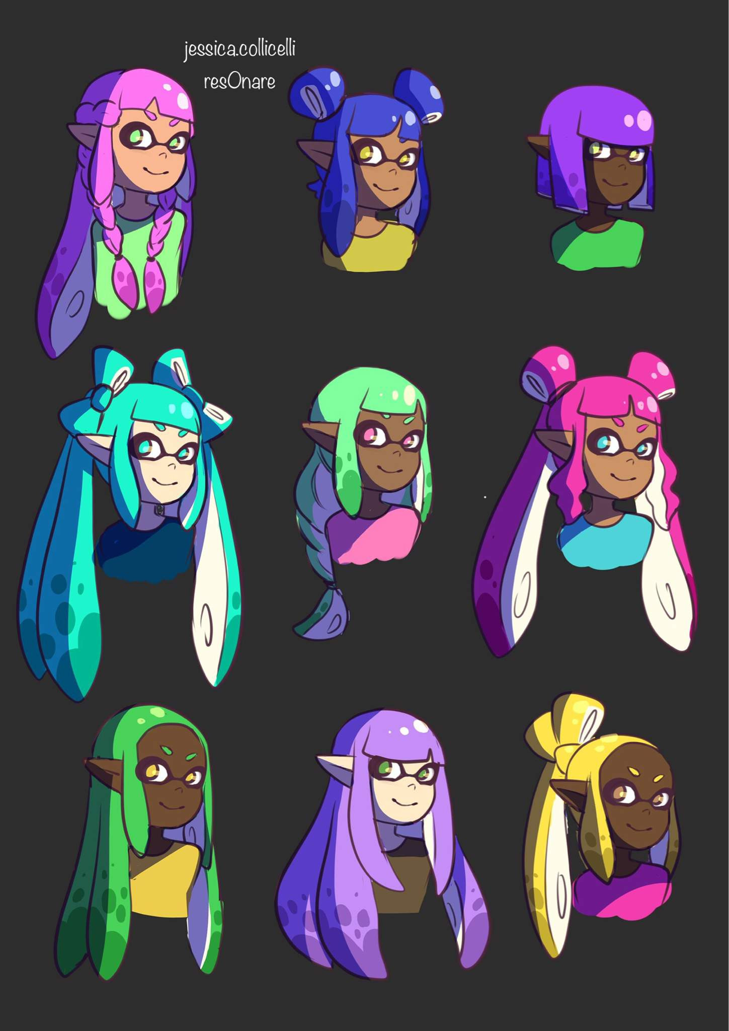 Splatoon 2 Female Hairstyles
 Inkling Hairstyles