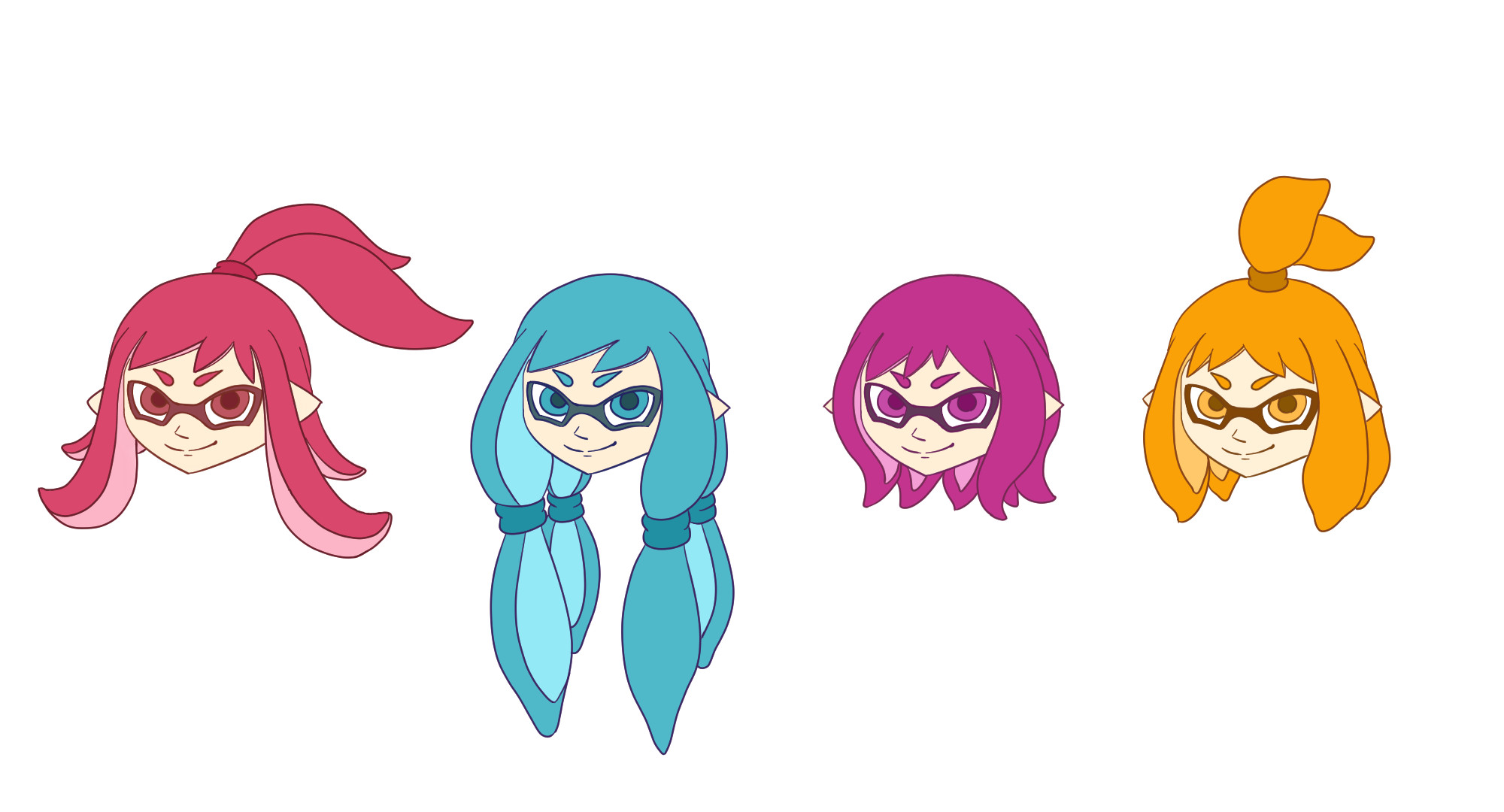 Splatoon 2 Female Hairstyles
 I drew some possible hairstyles for the Inkling girl