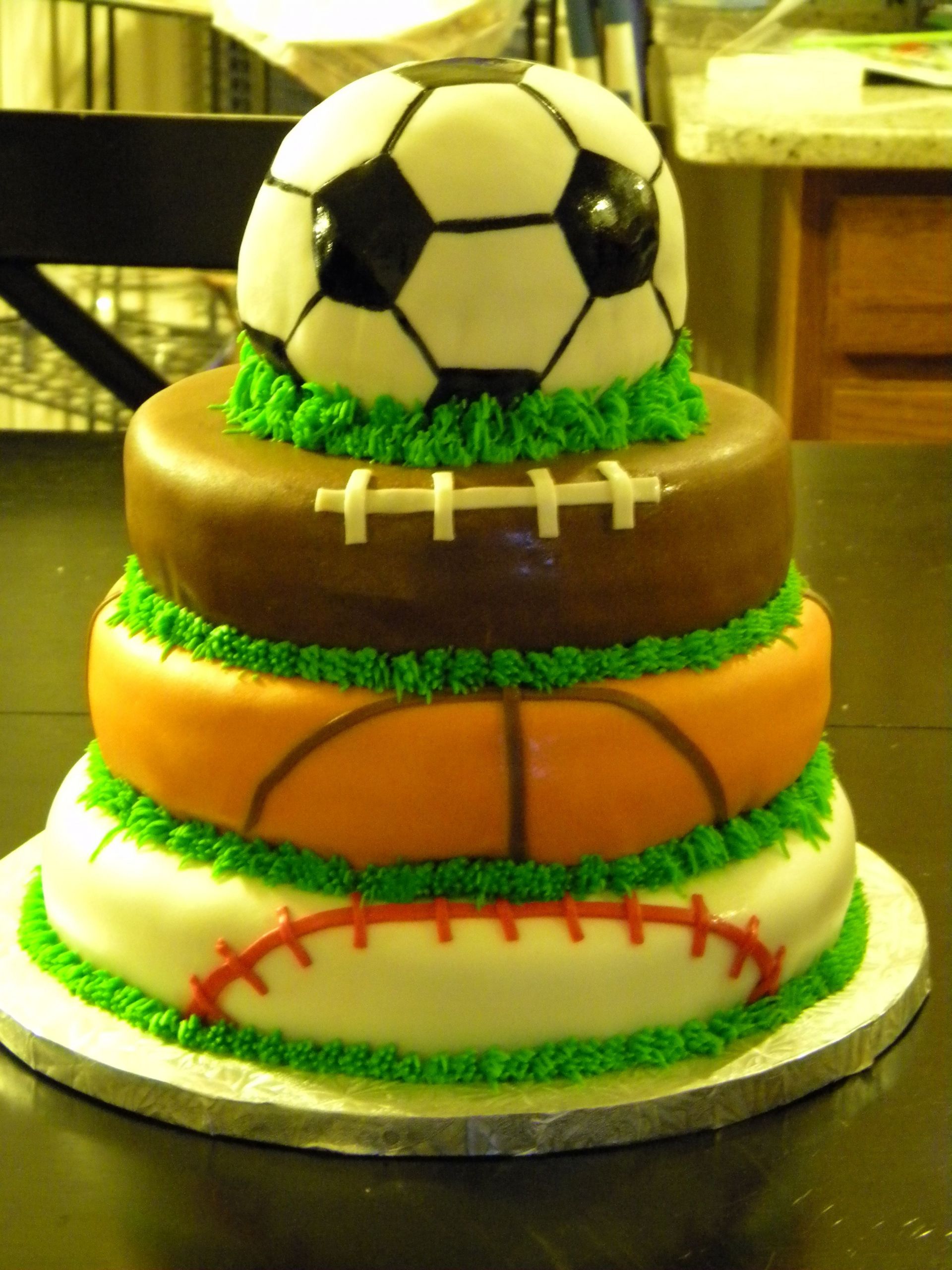 Sports Themed Birthday Cakes
 Sports Theme Cake Inspired by a photo I saw on here All