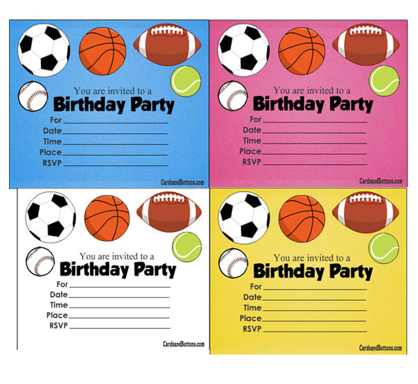 Sports Themed Birthday Invitations
 Free Printable Sports themed Birthday Invitations