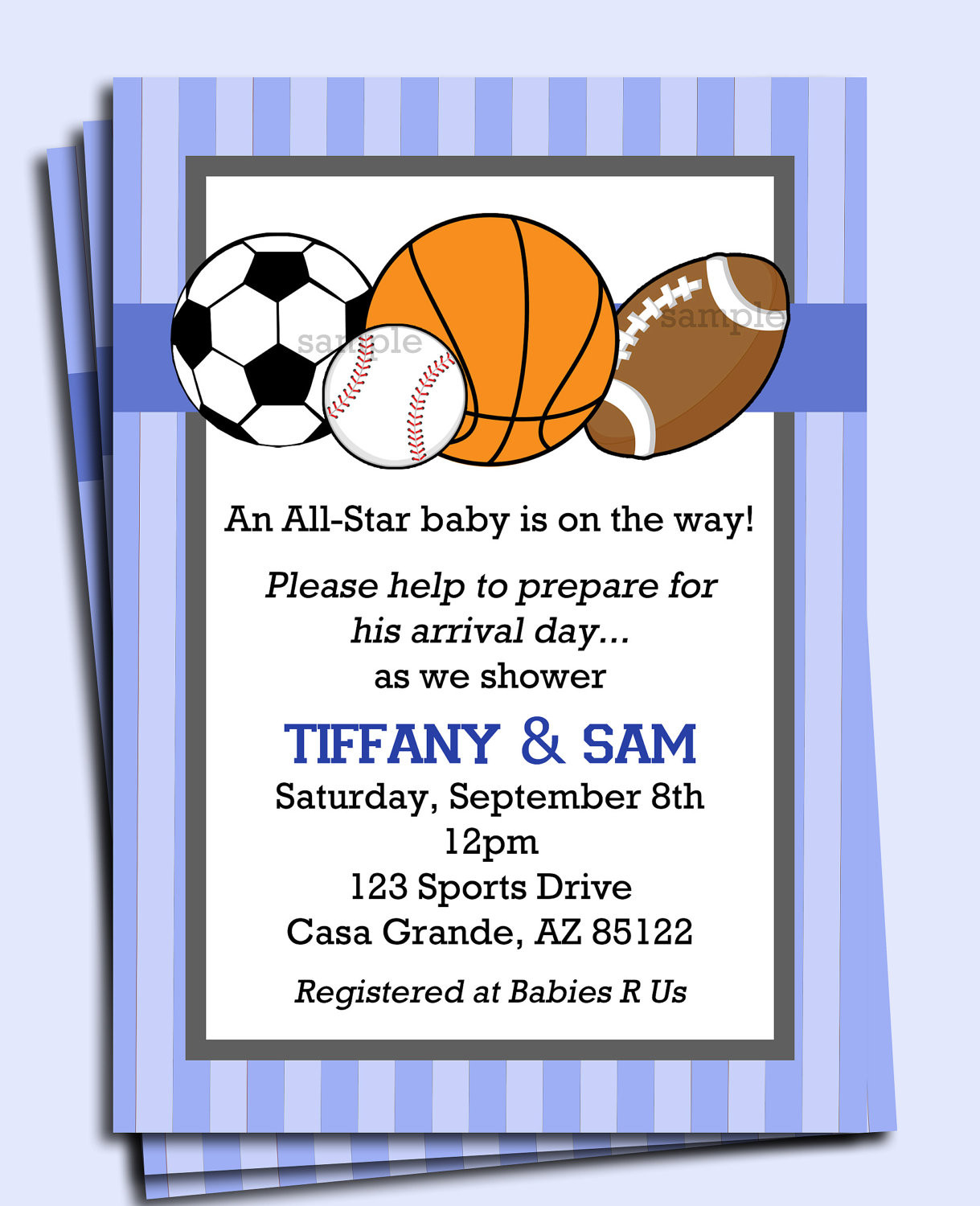 Sports Themed Birthday Invitations
 All Star Sports Invitation Printable or Printed with FREE