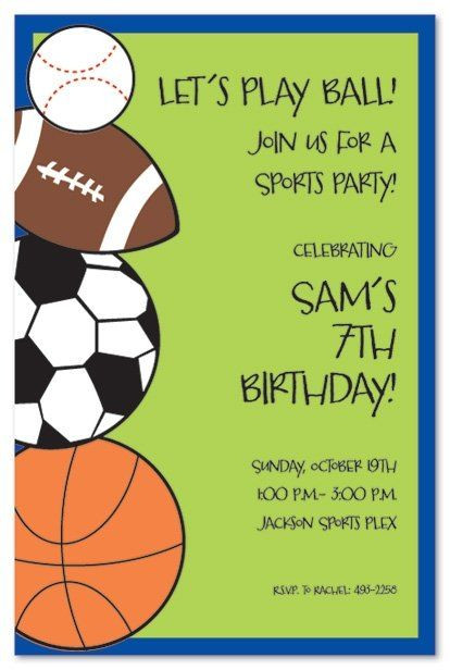 Sports Themed Birthday Invitations
 Sports Birthday Party Ideas