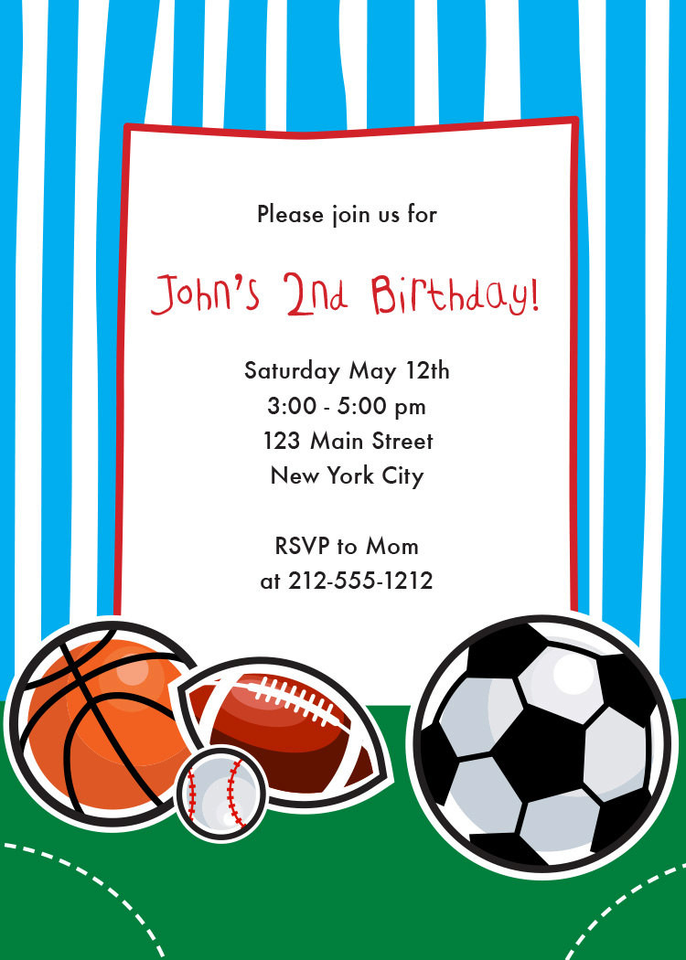 Sports Themed Birthday Invitations
 Sports Themed Birthday Invitation Sports by CrowningDetails