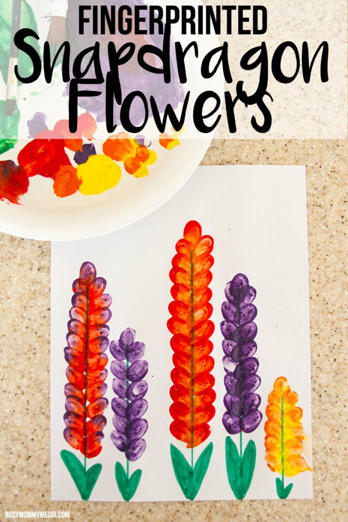 Spring Art Activities For Toddlers
 Spring Art for Kids Fingerprinted Snapdragon Flowers
