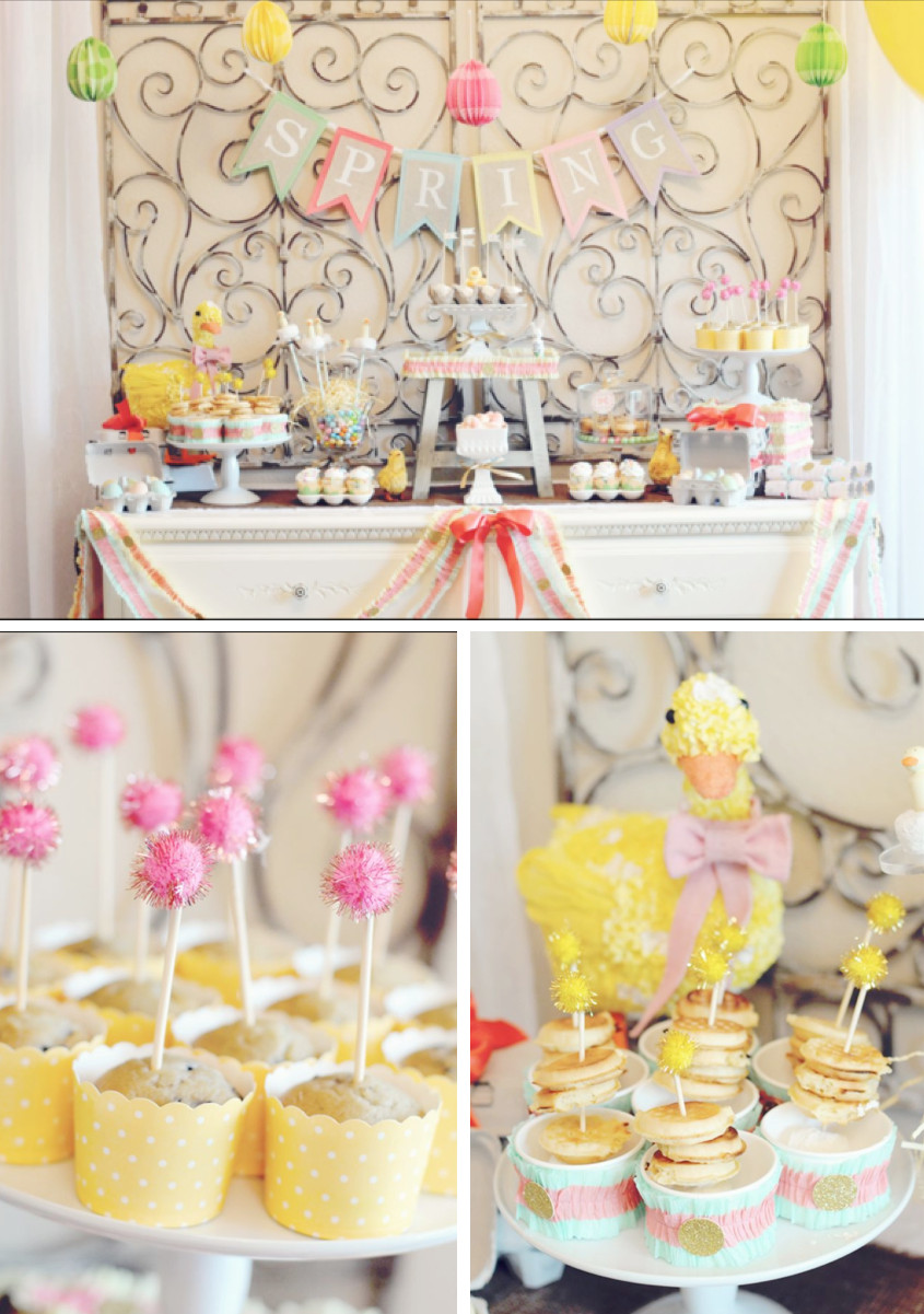 Spring Birthday Party Ideas
 Kara s Party Ideas Little Duckling Duck Easter Spring Girl