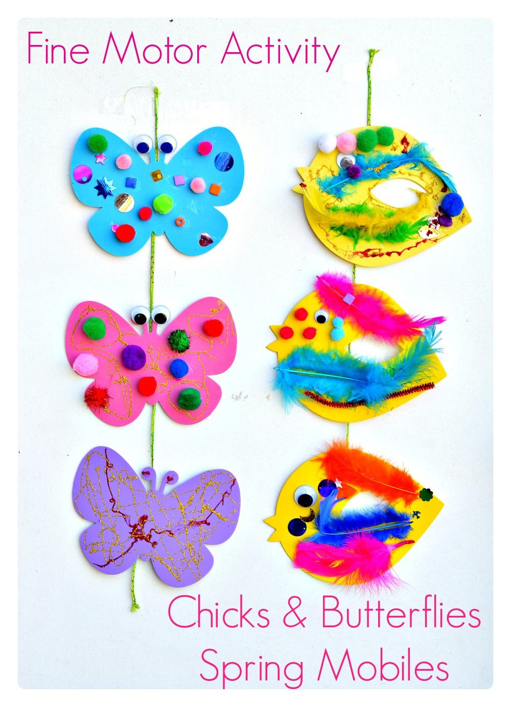 Spring Crafts For Toddlers
 Spring Crafts for kids Birds and butterfly mobiles