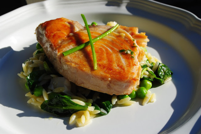 Spring Fish Recipes
 Week Night Yum Yum Opah with Spring Ve able Orzo