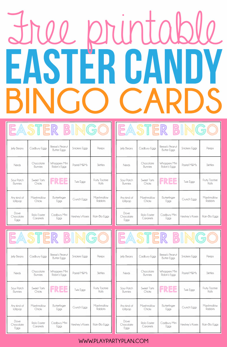 Spring Games For Adults
 Free Printable Easter Bingo Cards for e Sweet Easter