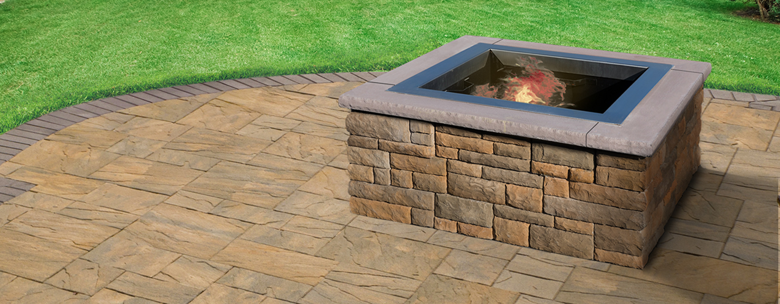 Square Stone Fire Pit
 EP Henry