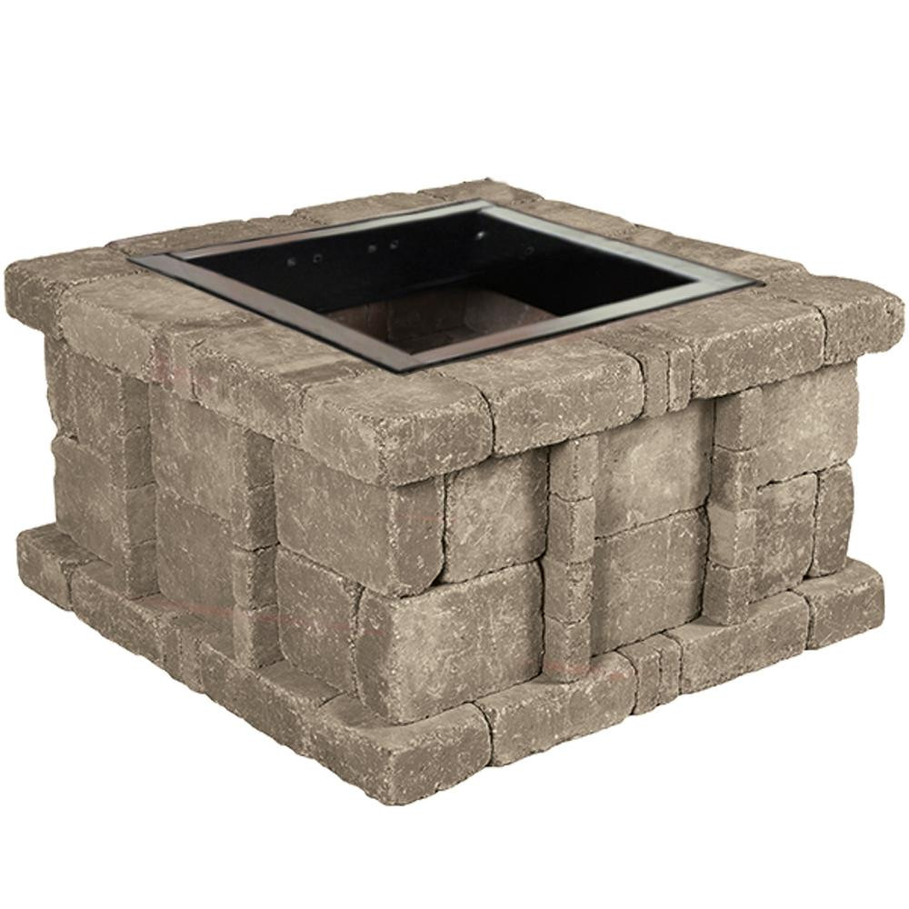 Square Stone Fire Pit
 RumbleStone 38 5 in x 21 in Square Concrete Fire Pit Kit