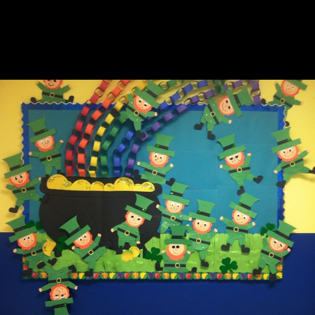 St Patrick Day Bulletin Board Ideas
 St Patrick s Day bulletin board with Leprechauns