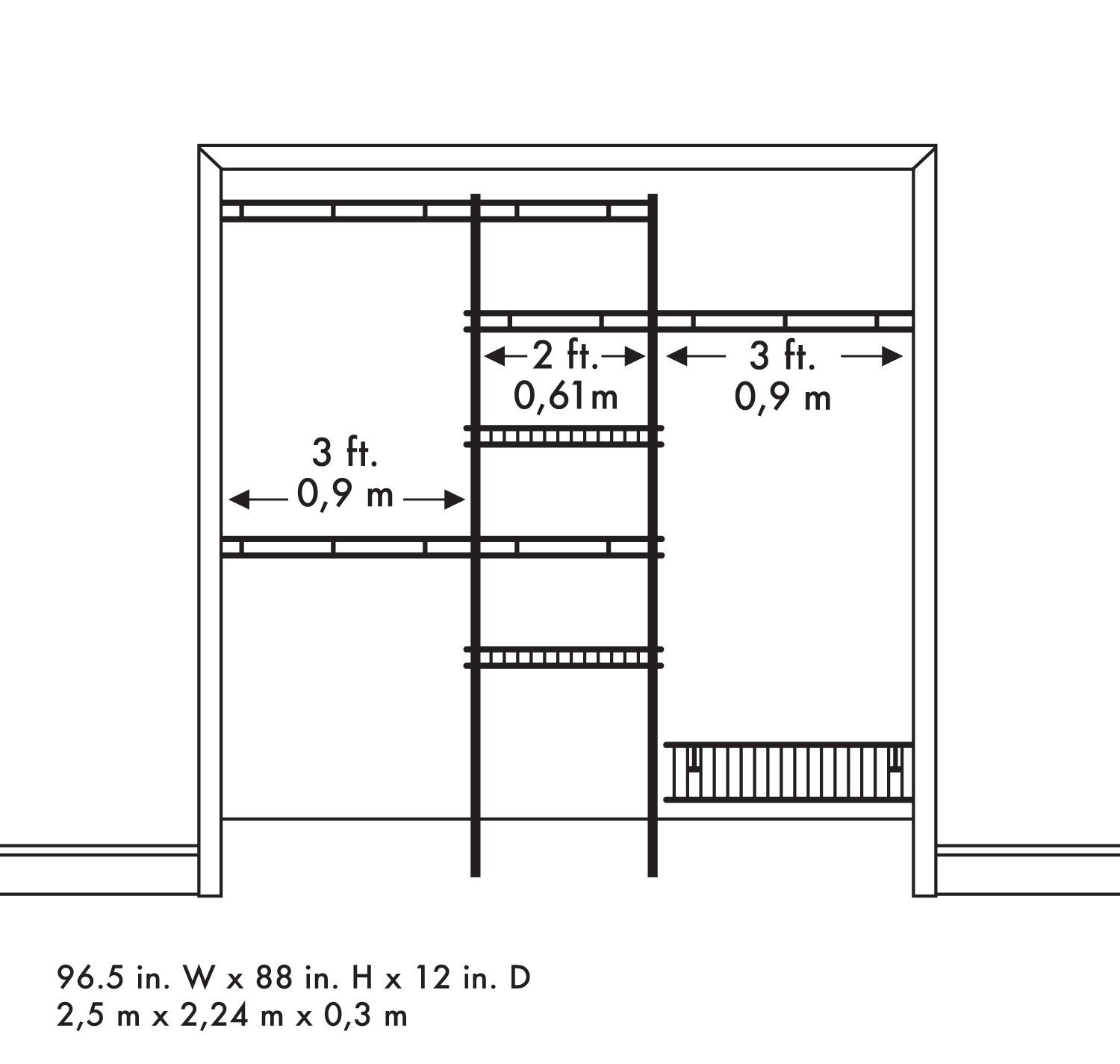 Standard Bedroom Closet Dimensions
 Standard Walk In Closet Shelf Depth