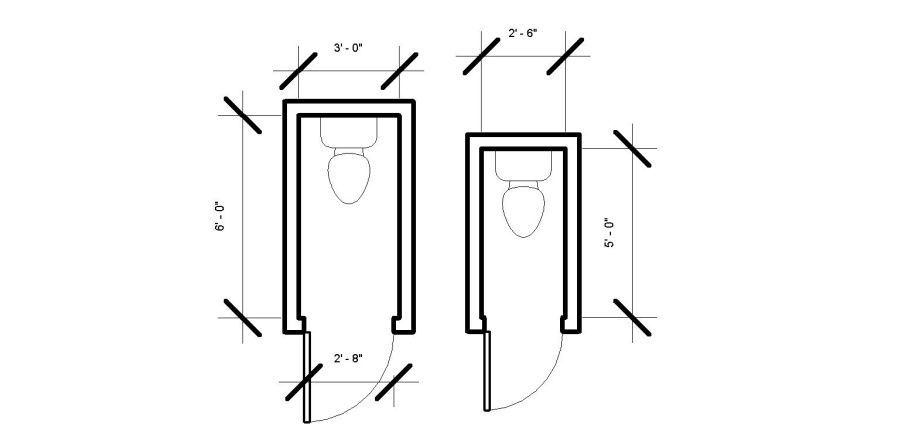 Standard Master Bathroom Size
 Toilet room dimensions minimum 2 6" by 5"