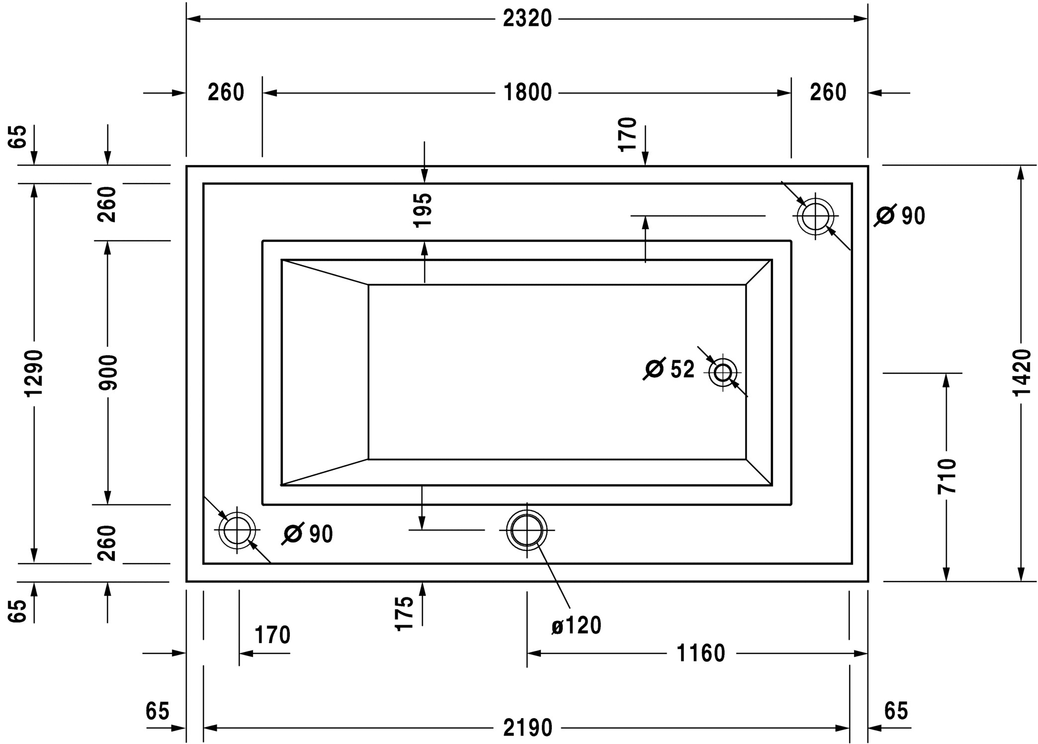 Standard Master Bathroom Size
 Bathtub Sizes Image Vector Clip Art line