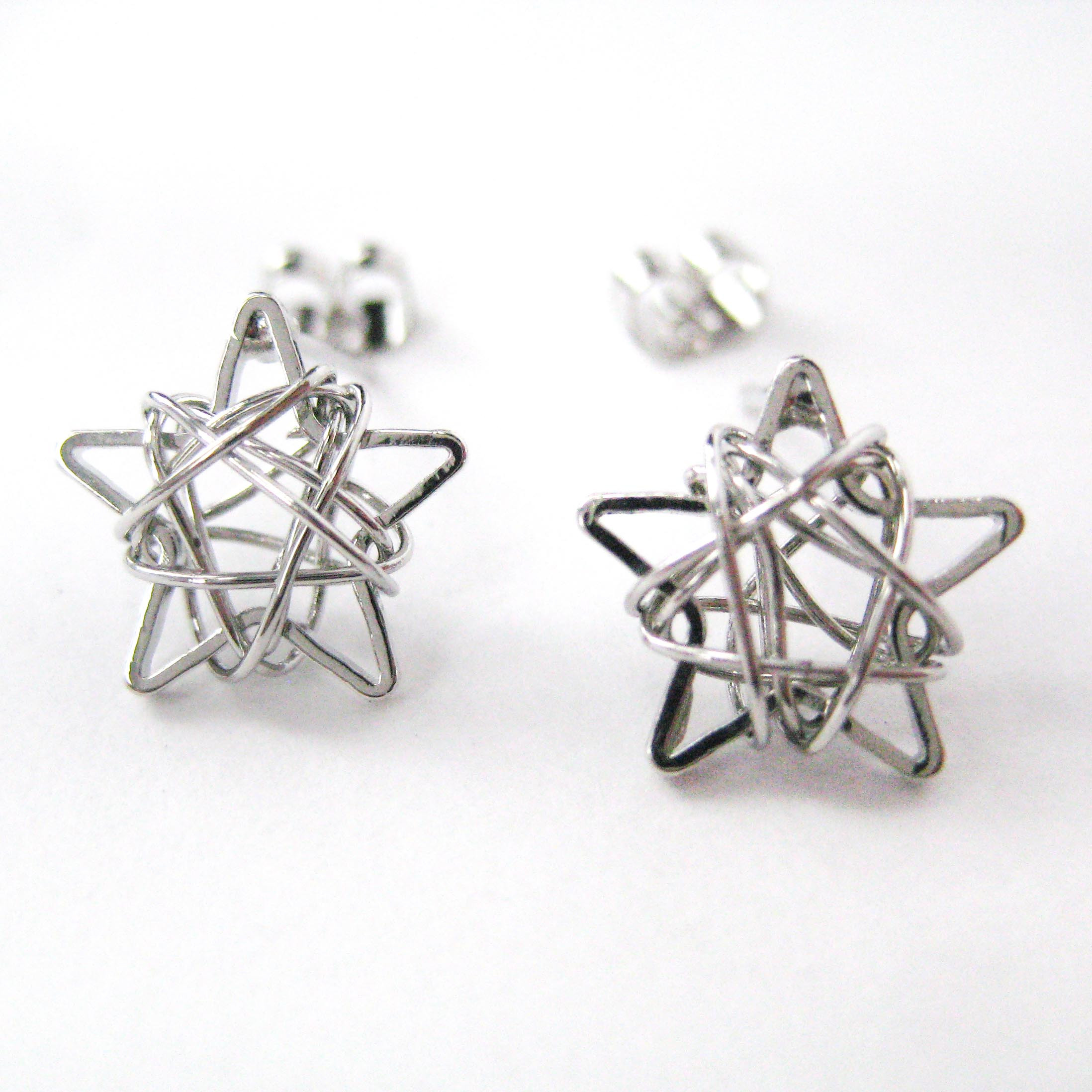 Star Stud Earrings
 Mini 3D Starry Night Star Stud Earrings in Silver on Storenvy