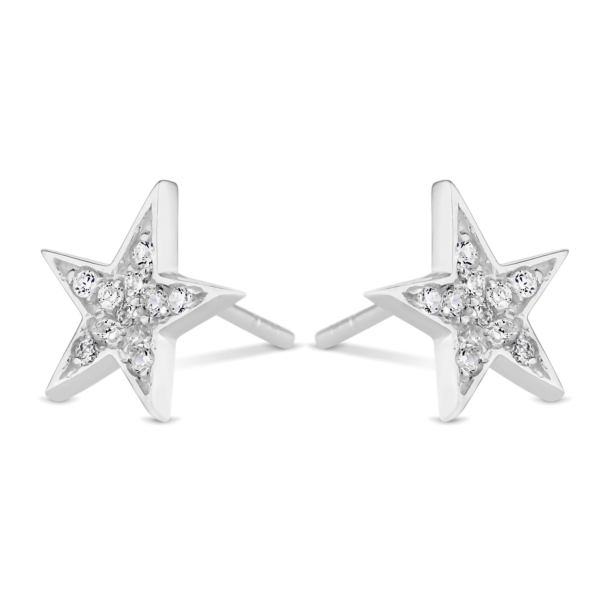 Star Stud Earrings
 Simply Silver Sterling Silver Pave Star Stud Earring
