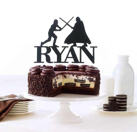 Star Wars Birthday Cake Toppers
 Luke VS Darth Vader Cake Topper Custom Name Cake Topper Star