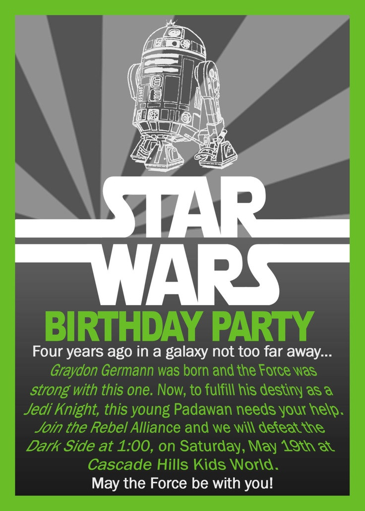 Star Wars Birthday Invitations Printable
 Free Printable Star Wars Birthday Invitations
