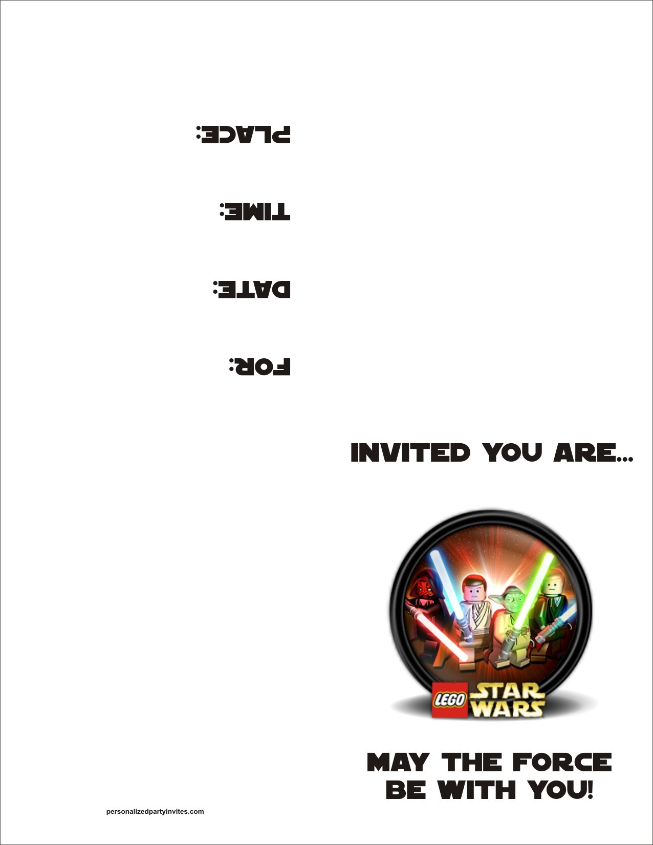 Star Wars Birthday Invitations Printable
 Lego Star Wars FREE Printable Birthday Party Invitation