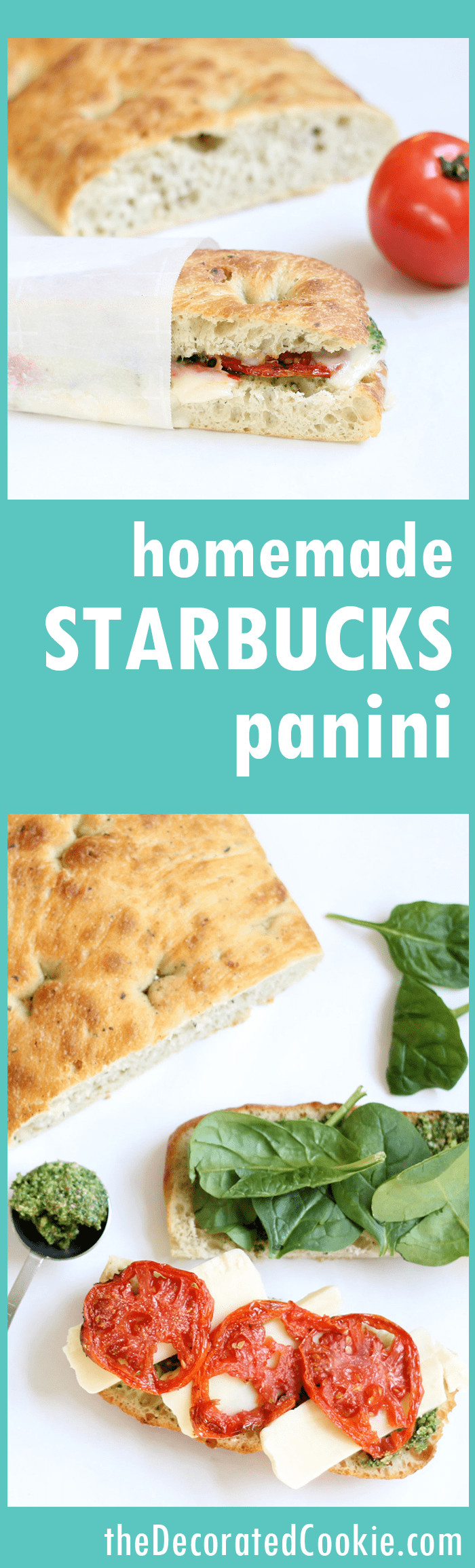 Starbucks Tomato Mozzarella Panini Recipe
 homemade Starbucks panini with tomatoes pesto spinach