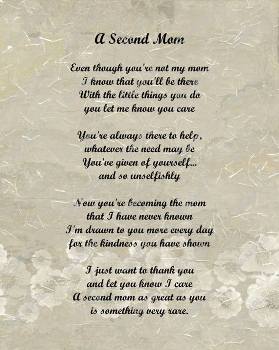 Step Mother Quotes
 Items similar to A Second Mom Love Poem for Stepmom 8 X 10