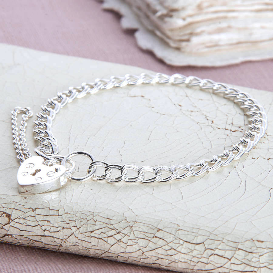 Sterling Silver Charm Bracelets
 girls sterling silver padlock charm bracelet by