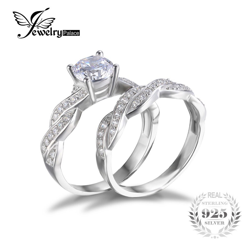 Sterling Silver Diamond Wedding Ring Sets
 Aliexpress Buy JewelryPalace Infinity Simulated