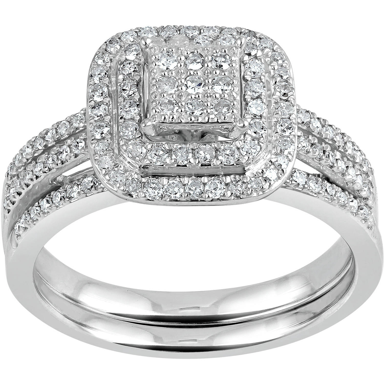 Sterling Silver Diamond Wedding Ring Sets
 Forever Bride 1 4 Carat T W Diamond Bridal Set in