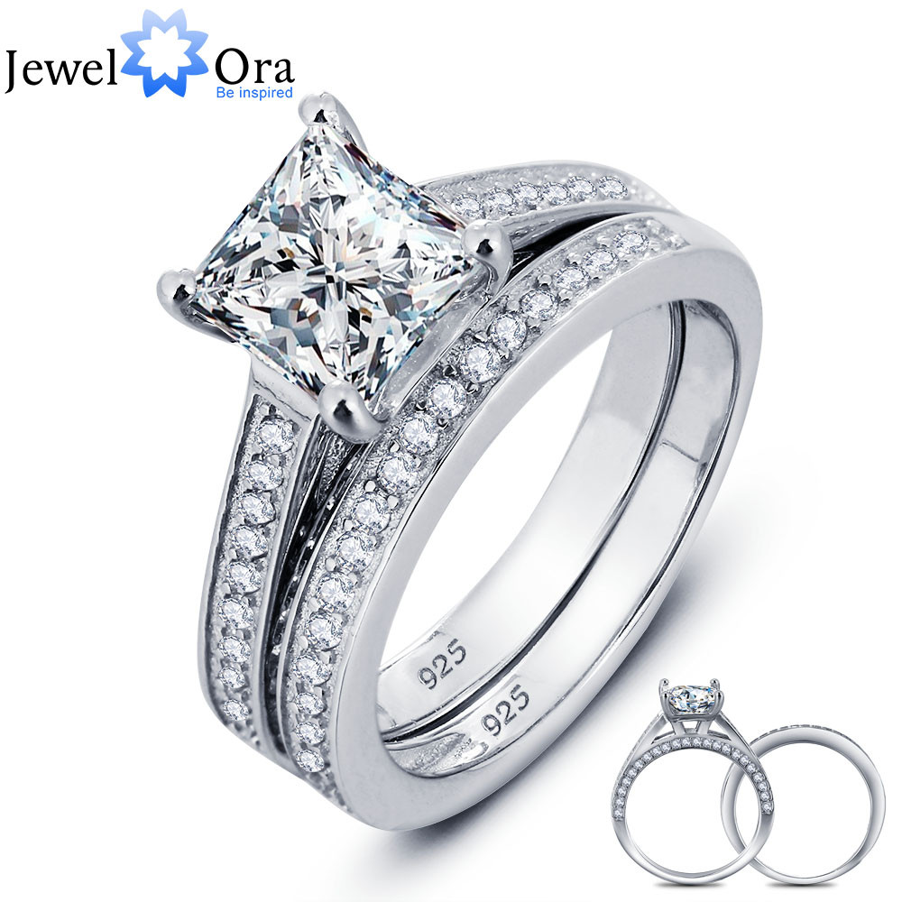 Sterling Silver Wedding Ring Sets
 Luxurious Wedding Ring Bridal Sets 925 Sterling Silver