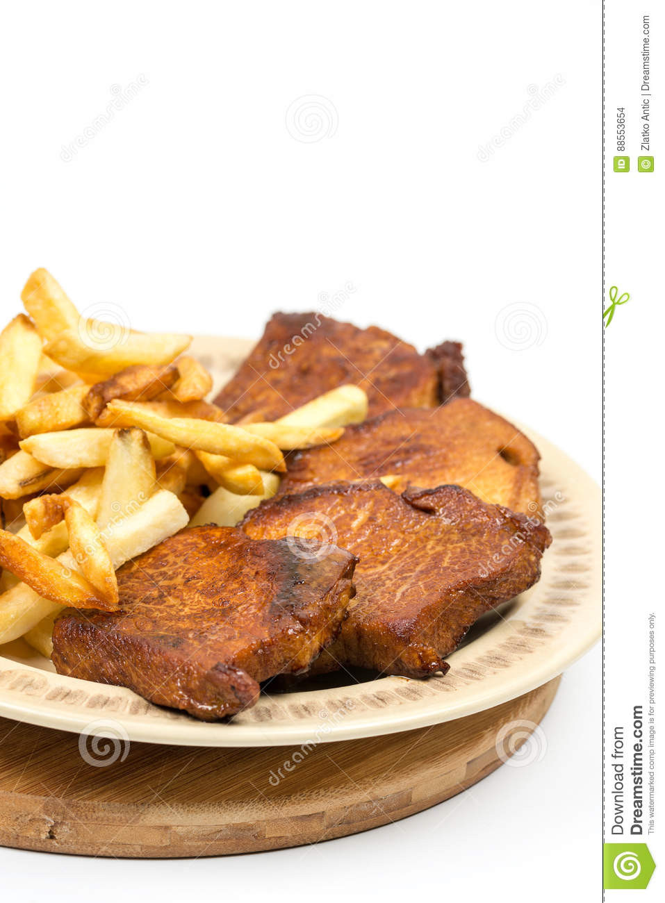 Stewed Pork Chops
 Stewed Pork Chops With French Fries The Plate Stock